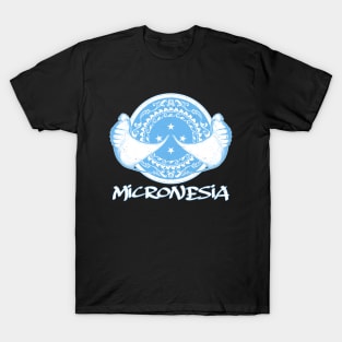 Manta Rays on Micronesian flag T-Shirt